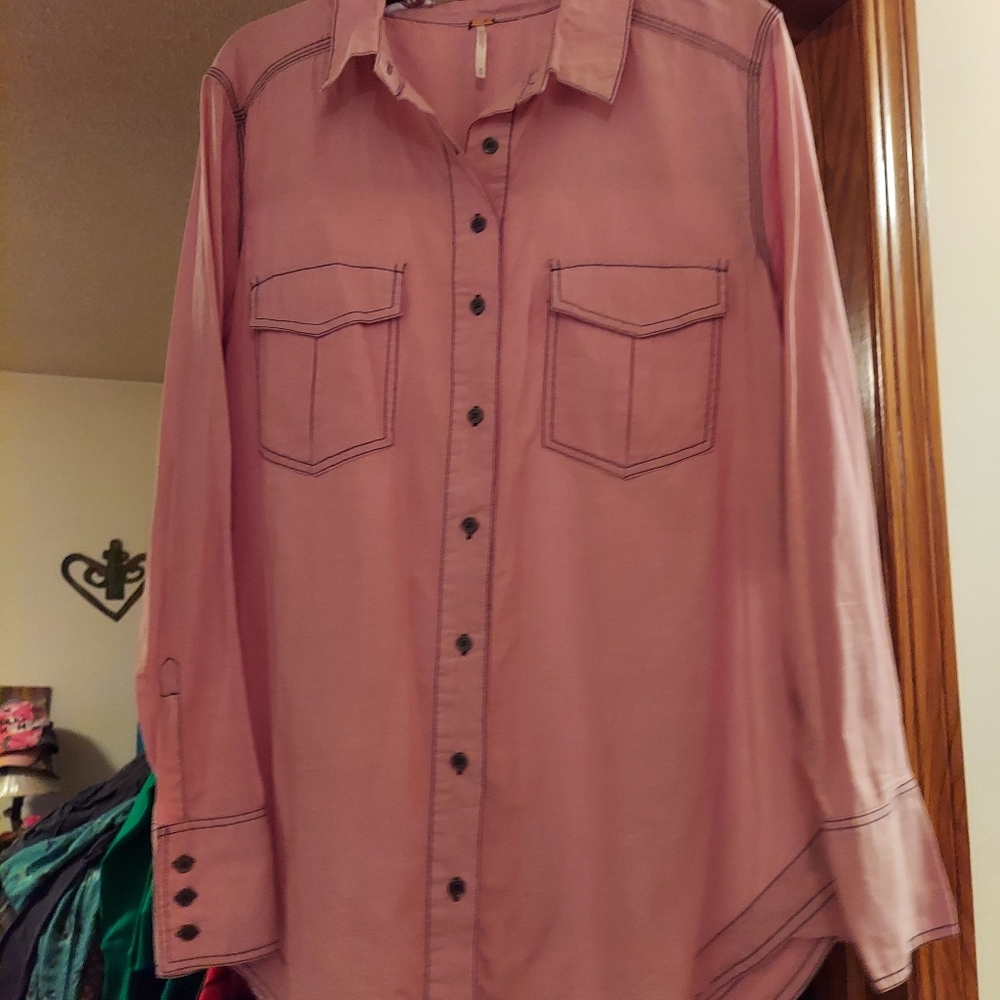Free people lightweight button down shirt!